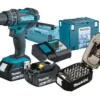 Makita DHP482FJX4 Akku-Bohrschrauber Set 2x18 V