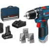 Bosch GSR 12V-15 Akku-Bohrschrauber M. 1x2 Ah U. 1x4 Ah Akku