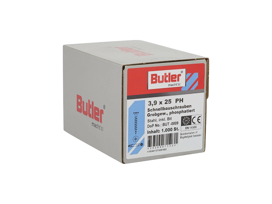 Butler Macht´s! Schnellbauschraube TK GG Ø3,9x25 Mm 2 Butler Macht´s! Schnellbauschraube TK GG Ø3,9x25 Mm – Bild 2